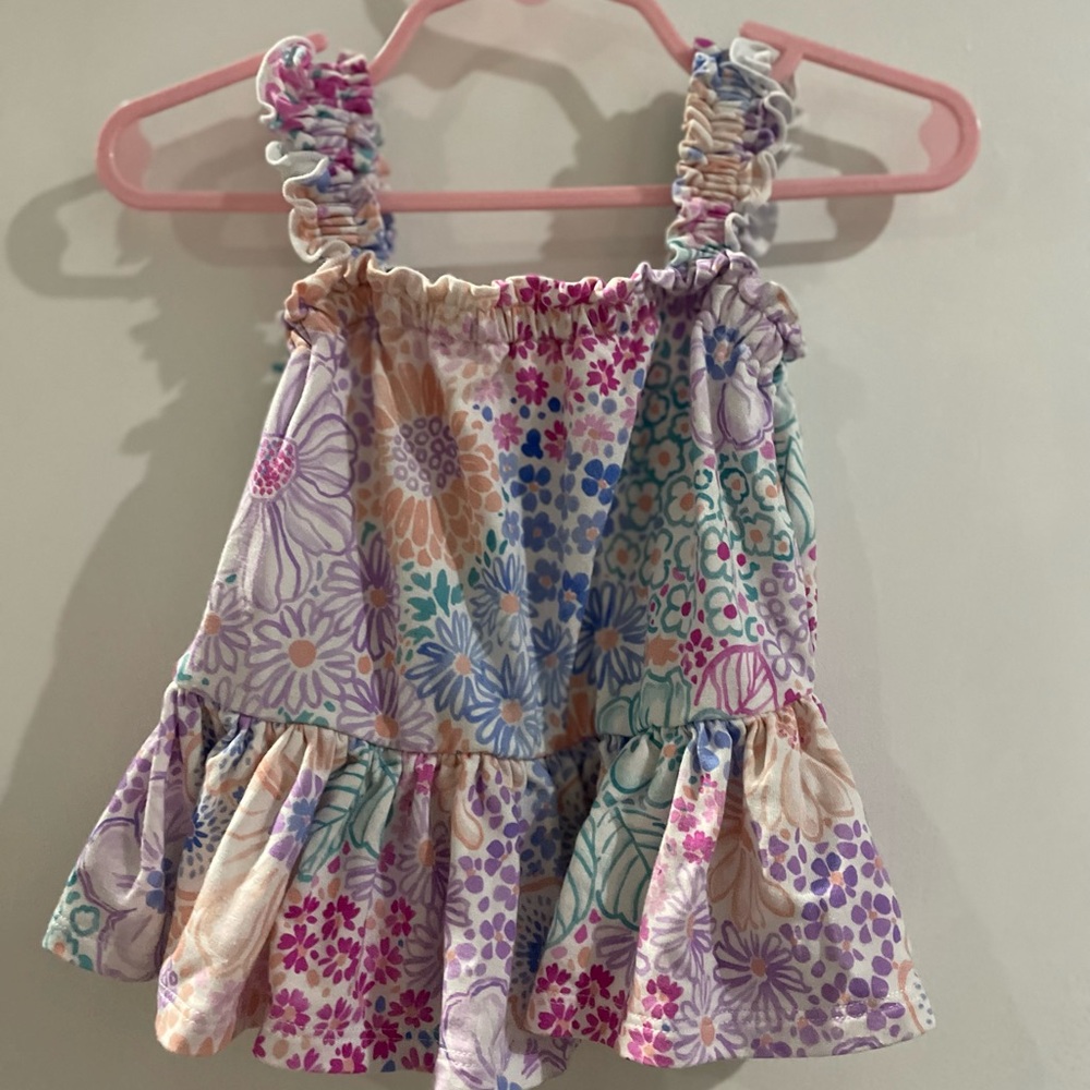 Little Sleepies Multicolor floral peplum top